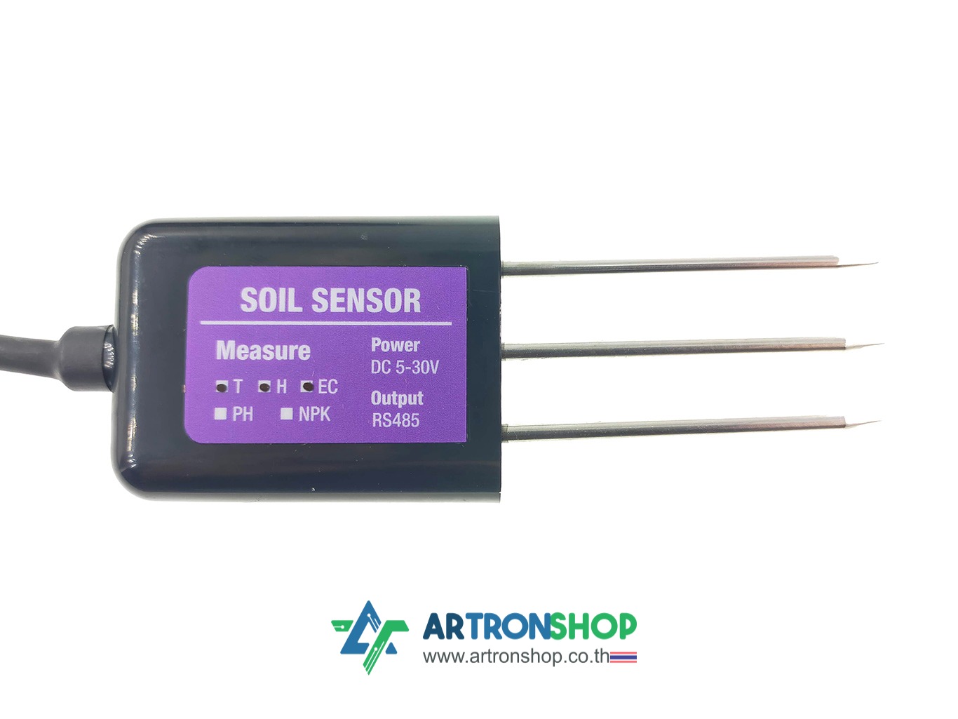 เซ็นเซอร์วัดความชื้น อุณหภูมิ EC ในดิน 3 in 1 Modbus RS485 TH-EC Soil Sensor