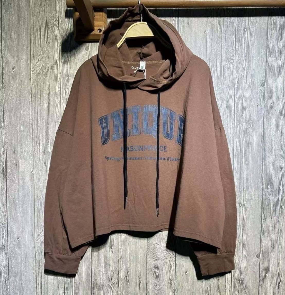 เสื้อฮู้ดผ้ายืดลายพิมพ์ทรงโอเวอร์ไซส์ 9am