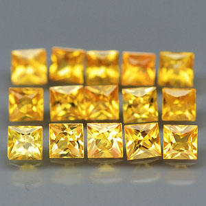 บุษราคัมบางกะจะ 1.68 กะรัต 15 ชิ้น 2.7 มิล