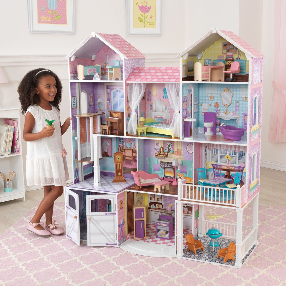 KidKraft Country Estate Dollhouse with 31 Accessories บ้านตุ๊กตาคฤหาสน์ในเมือง หลังใหญ่ มาพร้อมกับเฟอร์นิเจอร์31ชิ้น มีเสียงและไฟเวลาเล่น