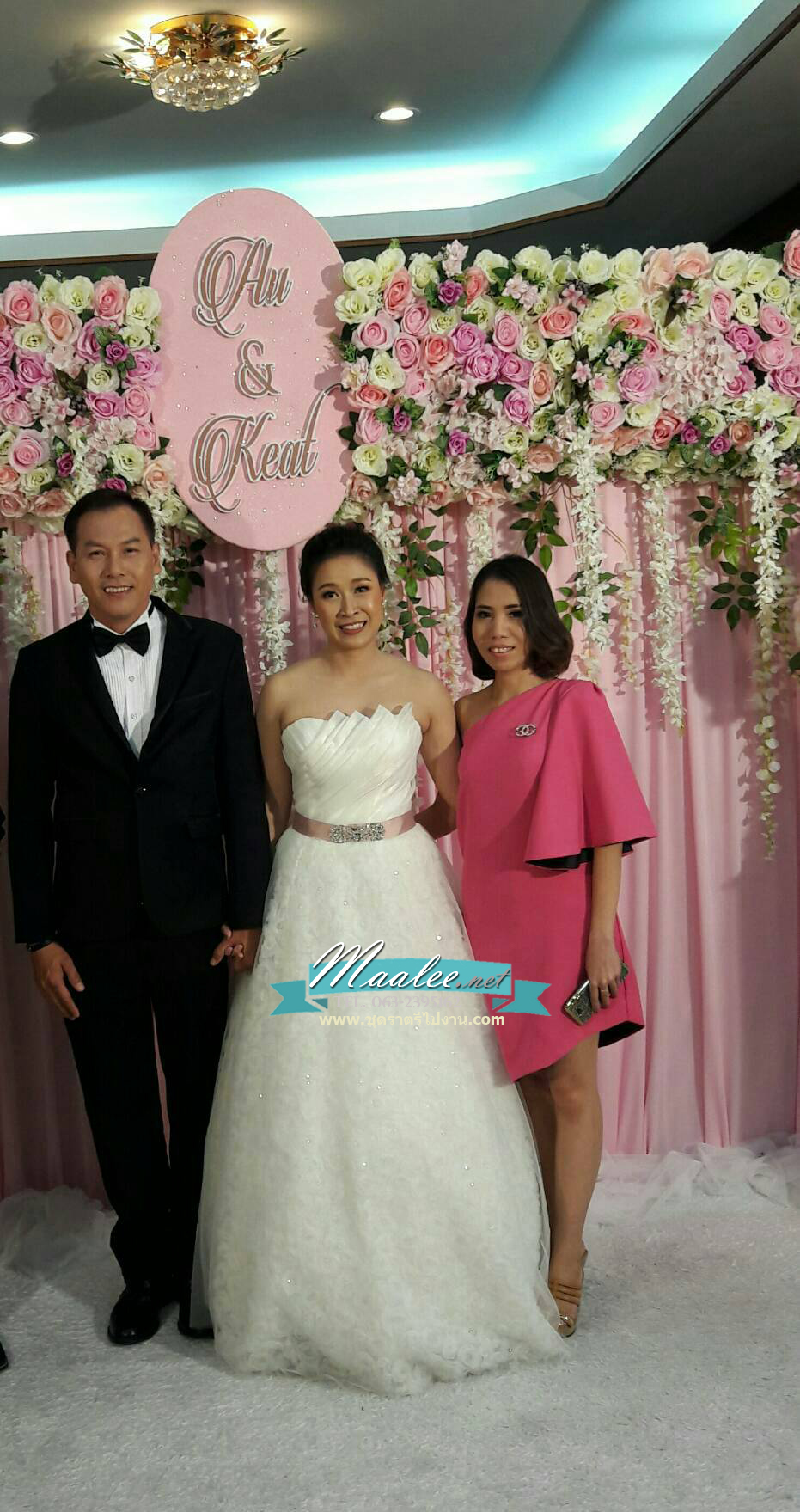 พร้อมส่ง ชุดออกงาน แบบเรียบหรู ปาดไหล่ สีชมพู บานเย็น ใส่ได้ทั้งงานเช้า งานเย็น