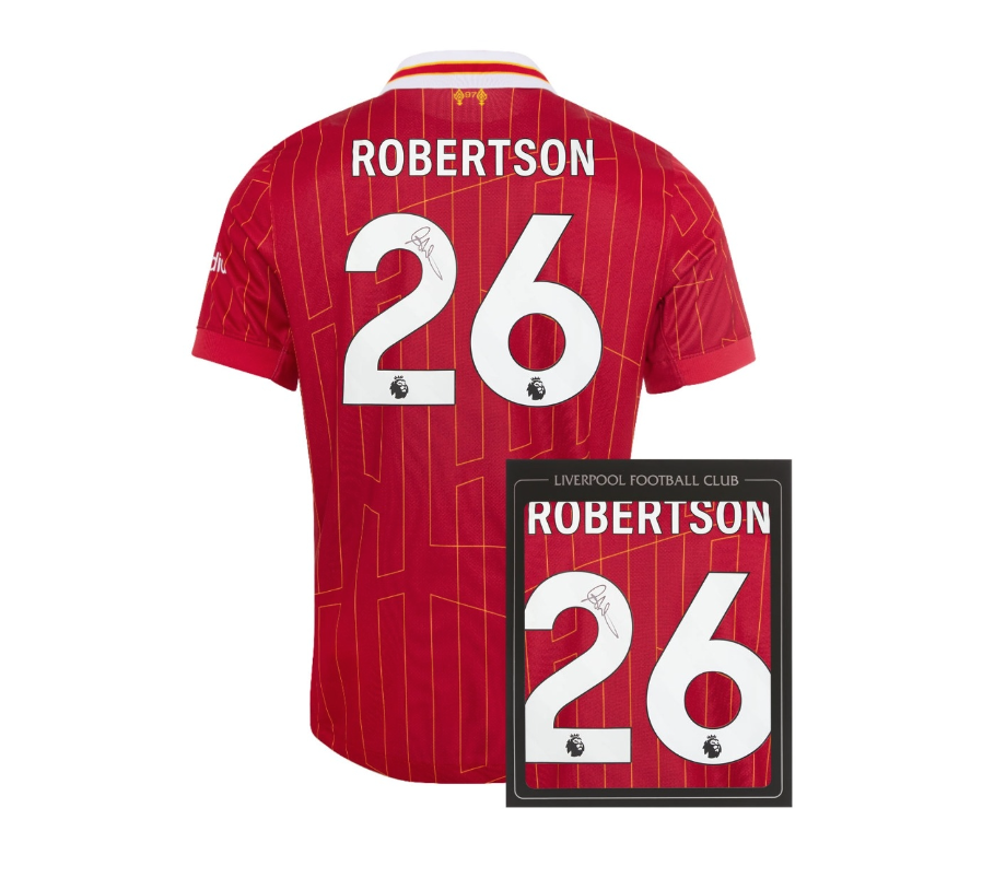 เสื้อลิเวอร์พูล 2024 2025 ลายเซ็นต์ ROBERTSON 26 มีใบรับรองลายเซ็นต์มือของแท้ในกล่อง