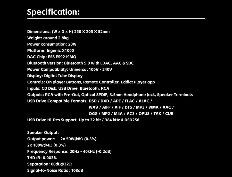 Shanling CA80 เครื่องเล่น CD พร้อม DAC/AMP ในตัวรองรับ MQA, Dual Hi-Res ประกันศูนย์ไทย