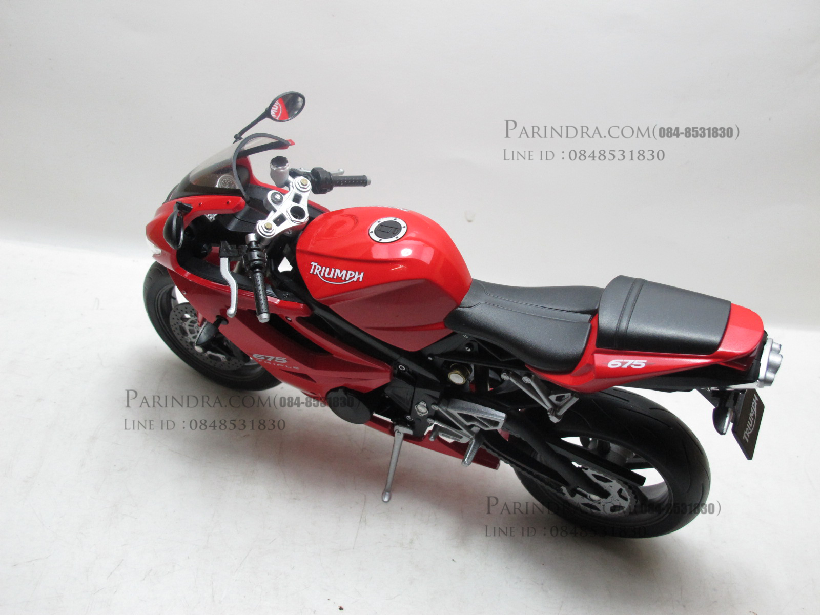 โมเดลรถบิ๊กไบค์ TRIUMPH 675 สีดำแดงสวยมากๆครับมีคลิปรีวิว