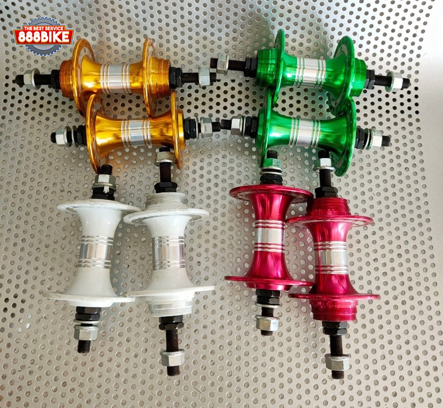 ดุมวีเบรค ดุมรถจักรยานฟิคเกียร์ 36 รู เกลียว 2ชั้น 2 ด้าน มีสีดำ แดง ส้มทอง ฟ้า เงิน(โปรดระบุสีและรูตรงหมายเหตุ)