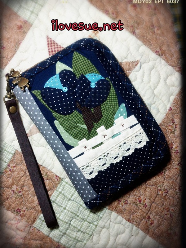 กระเป๋าโทรศัพท์ ซิปรอบ เทคนิค applique - สินค้าสั่งทำ