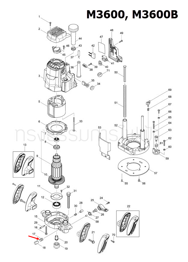 สปริง 11 เราท์เตอร์ Maktec, Makita MT360, MT362, M3600, M3600B [#17] Pn.233397-4 (แท้) ##