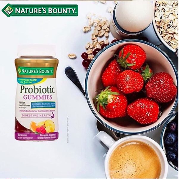 Nature's Bounty, Probiotic Gummies, 4 Billion, Pineapple, Raspberry & Orange, 60 Gummies