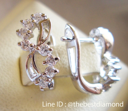 BE322RD ต่างหูรูปแบบคล้าย อินฟินิตี้ งานสวยมากๆๆ เหมือนจริงมากๆๆ เพชรCZ แวววาว
