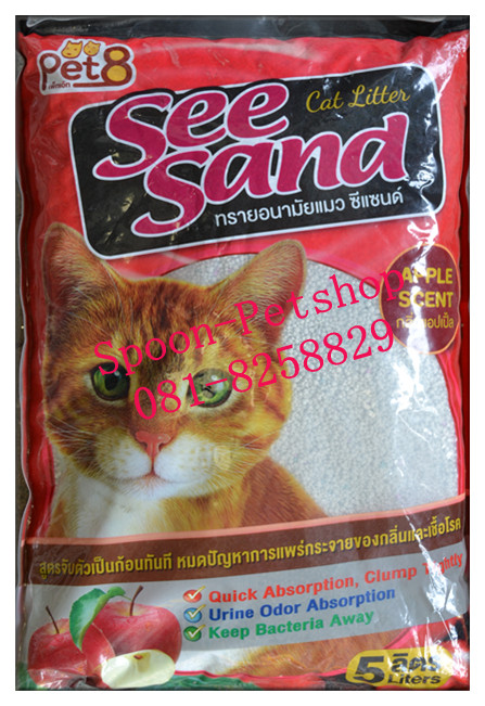 ทรายแมว Seesand ซีแซนด์ กลิ่นแอปเปิ้ล 5L