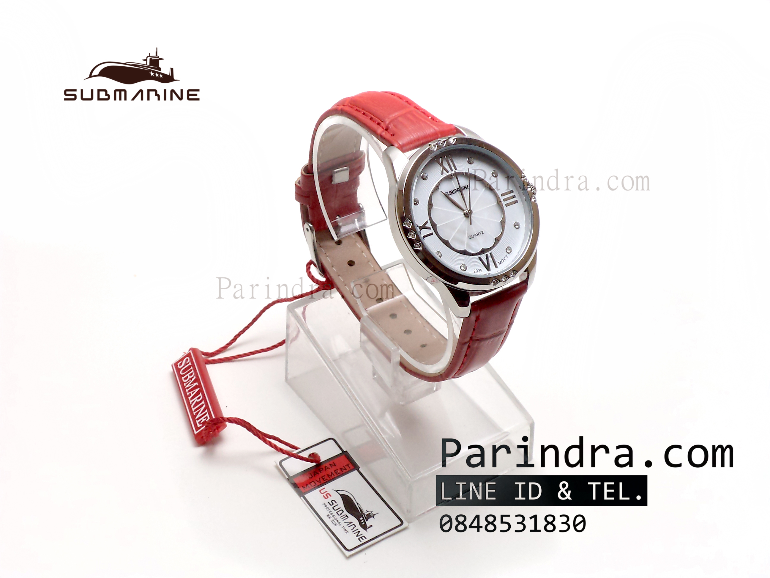 นาฬิกา US Submarine MC101L สายหนังสีแดง