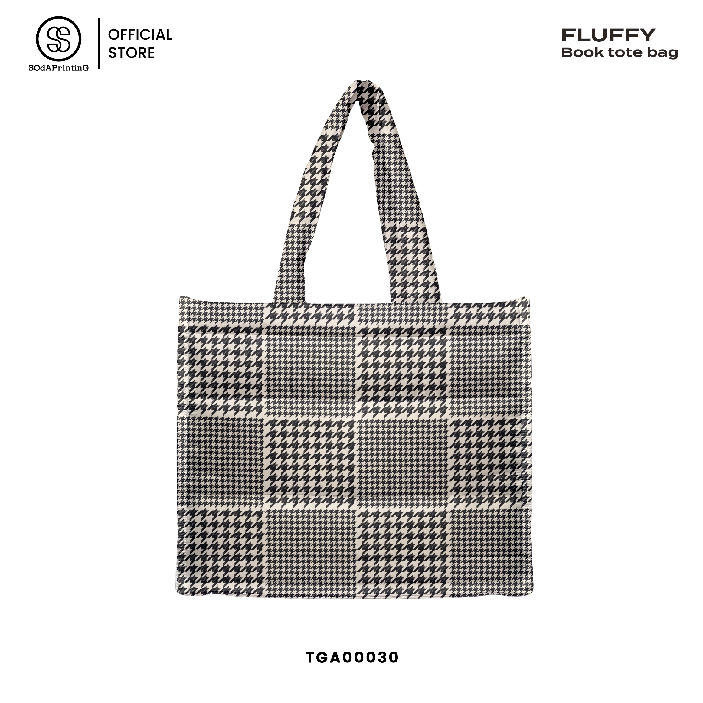 กระเป๋า Fluffy Book Tote Bags Houndstooth Collection รหัส TGA00030-TGA00034 #FluffyBookToteBag
