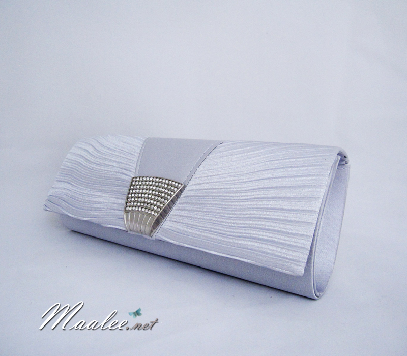 พร้อมส่ง Evening Clutch กระเป๋าออกงาน สีเทาเงิน