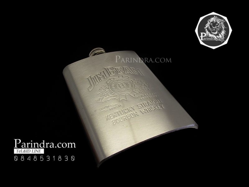 กระป่องสแตนเลส JIMBEAM อย่างดี สำหรับพกพา บรรจุ 8 oz