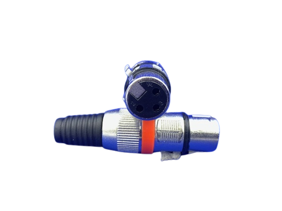 ปลั๊ก,แจ๊คแคนนอน เหล็ก CAN-108-8K เมีย แหวน-ดำ-แดง