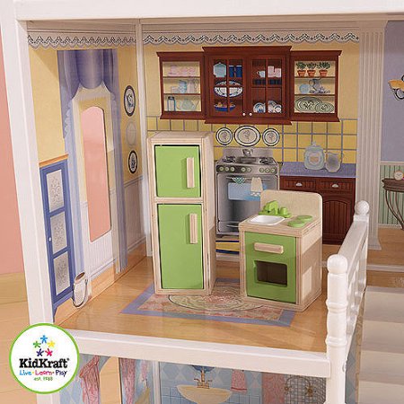 KidKraft Savannah Wooden Dollhouse With 13 Pieces of Furniture บ้านตุ๊กตาหลังใหญ่ สไตล์หรูคลาสสิค วัสดุเป็นไม้อัดทั้งหลัง นำเข้าจากอเมริกา