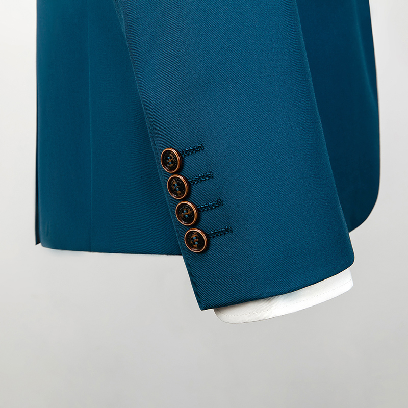 Pre-order เสื้อสูทชาย สีน้ำทะเล ทรงสลิม สไตล์เกาหลี