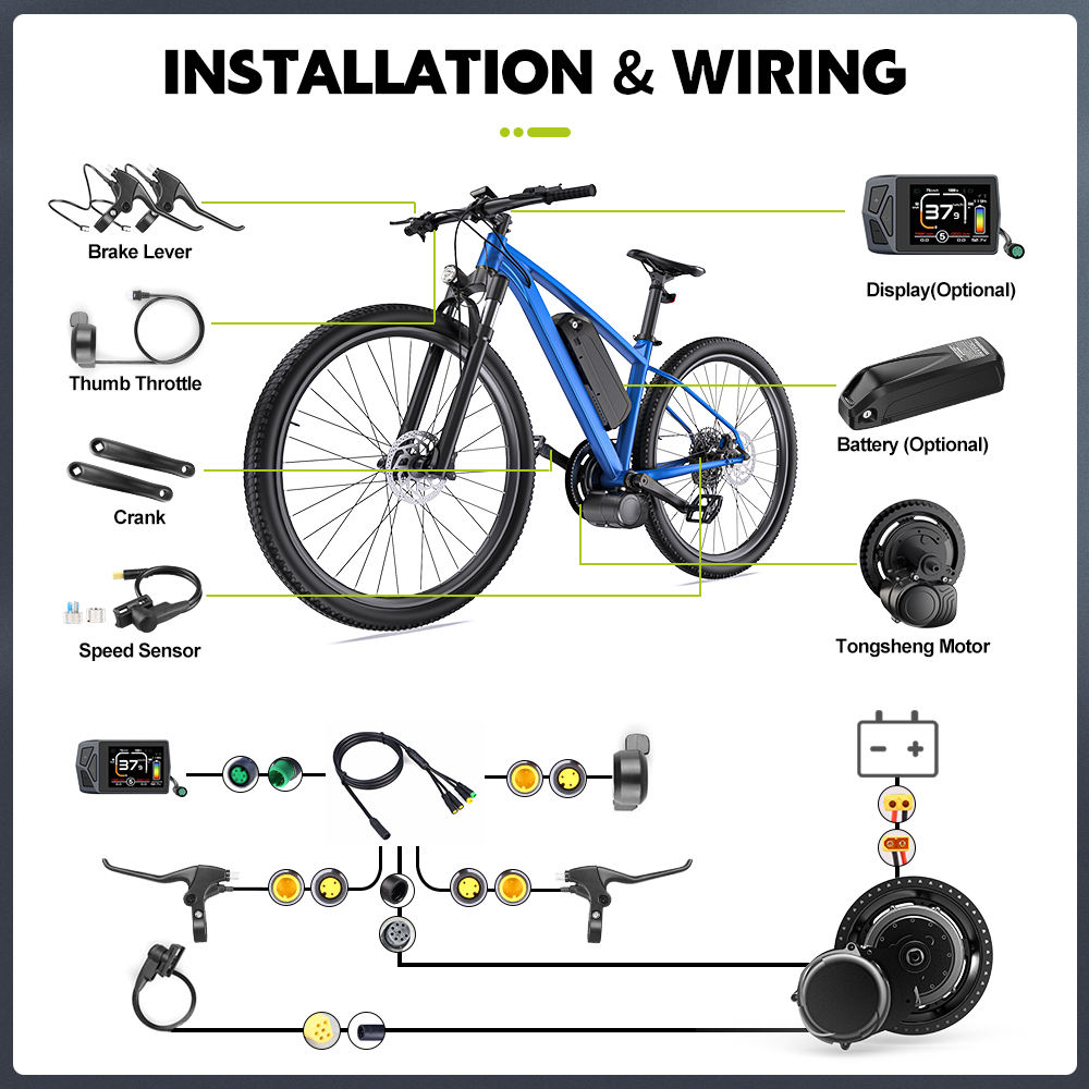 TONGSHENG Mid Drive Motor Conversion Kit – DIY Electric Bike Conversion Kit