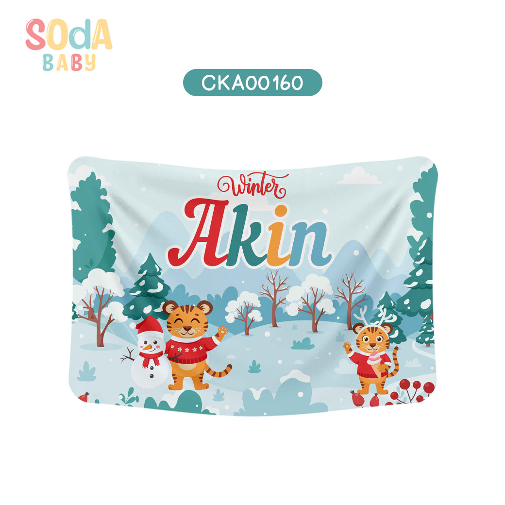 ผ้าห่มเด็ก ลาย Winter ใส่ชื่อได้ รหัส CKA00160 ⛄️❄️#Winter #SOdAbaby