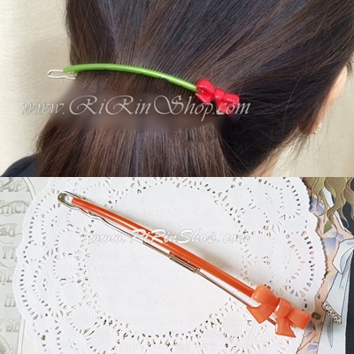 Aznavour กิ๊บติดผมเซลลูโลสโบว์ขนาดใหญ่ 11 cm.( Peach )
