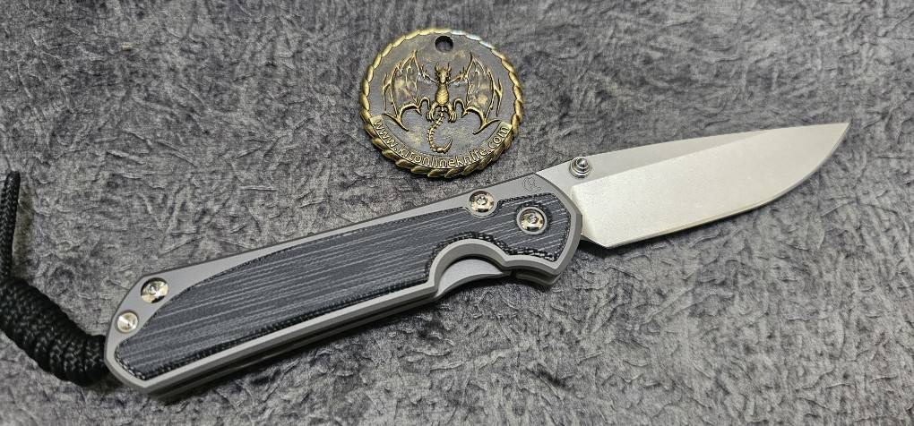 Chris Reeve Small Sebenza 31 lnlay LH Drop Point Black Canvas Glass Blasted Micarta CPM Magnacut(มือซ้าย)