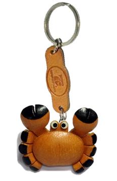 พร้อมส่ง พวงกุญแจหนังแท้ Handmade รูปปู