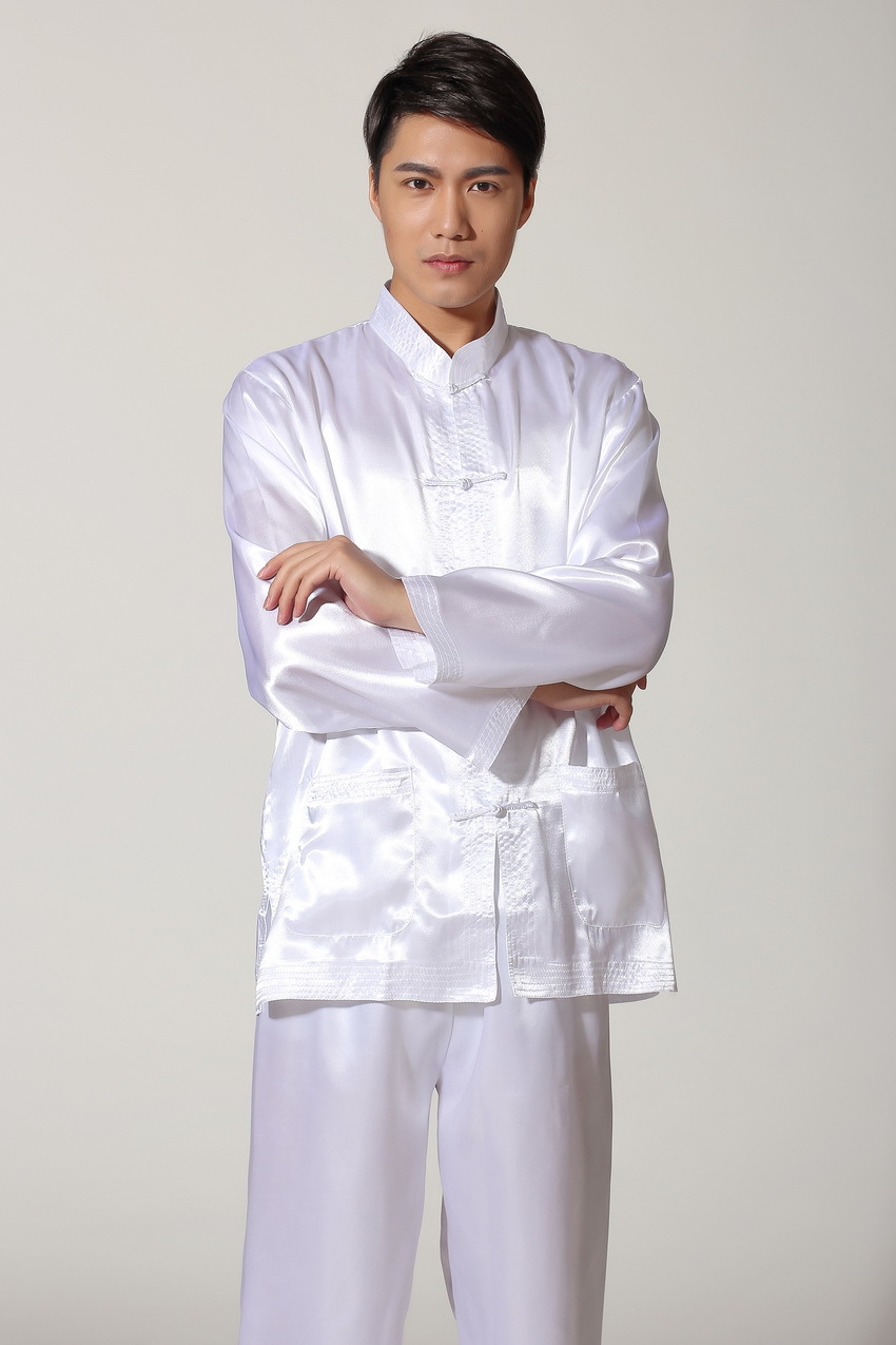 Pre-order ชุดจีนชาย แขนยาว สีขาว