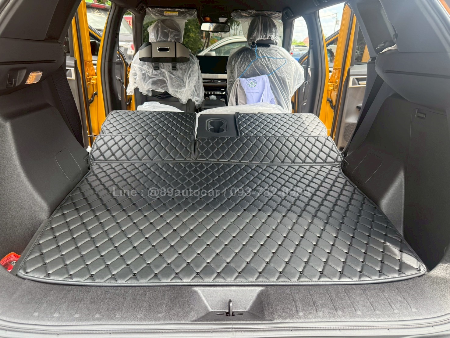 พรมรถยนต์ Mitsubishi X Force HEV 2025 ปูพรม6D สีดำด้ายดำ เต็มคัน