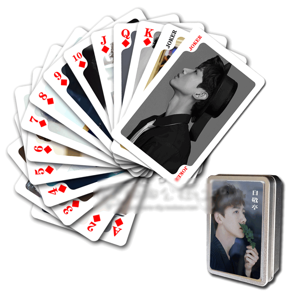 ไพ่โปกเกอร์ ไป๋จิงถิง (Bai Jingting) พร้อมกล่องเหล็ก