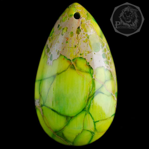 จี้สร้อยคอ หินSea Sadiment Jasper สีเขียวมรกต สำหรับห้อยคอ หรือพวงกุญแจ คัดสวยพิเศษ #SSJ002
