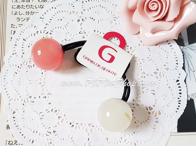 Aznavour ยางรัดผมทรงกลมเล็ก ( Pink & White )