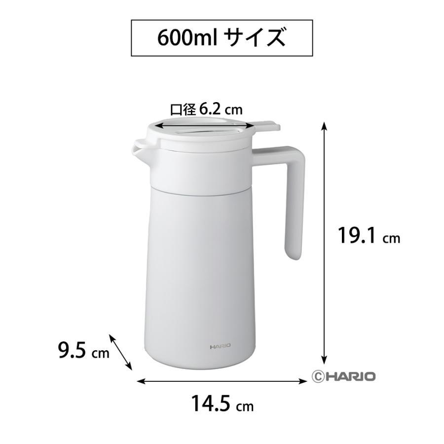 Hario Thermal Server with Ceramic Coating เหยือกน้ำเก็บความร้อนคุณภาพสูง สีขาว 600 ml