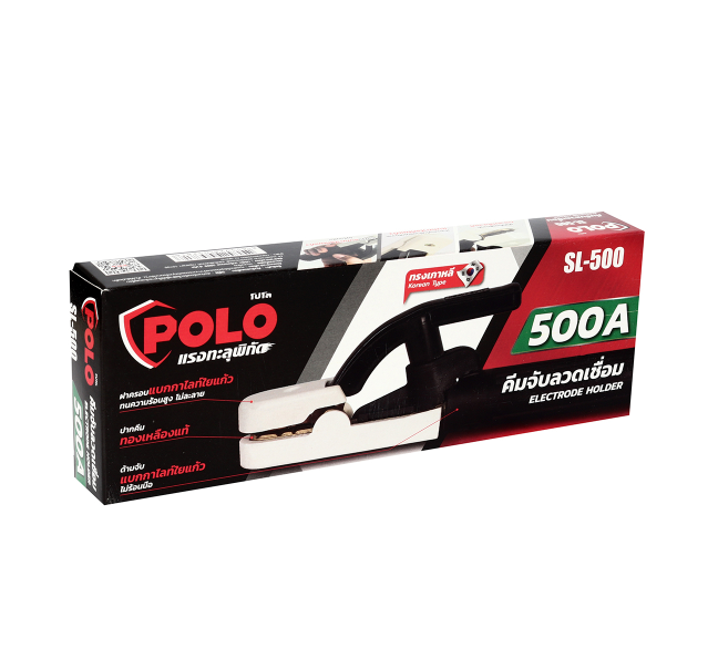 คีมจับลวดเชื่อม 500A ทองเหลือง เครื่องตัดพลาสม่า POLO โปโล รุ่น SL-500 Pn.P192-0320 ##(*)