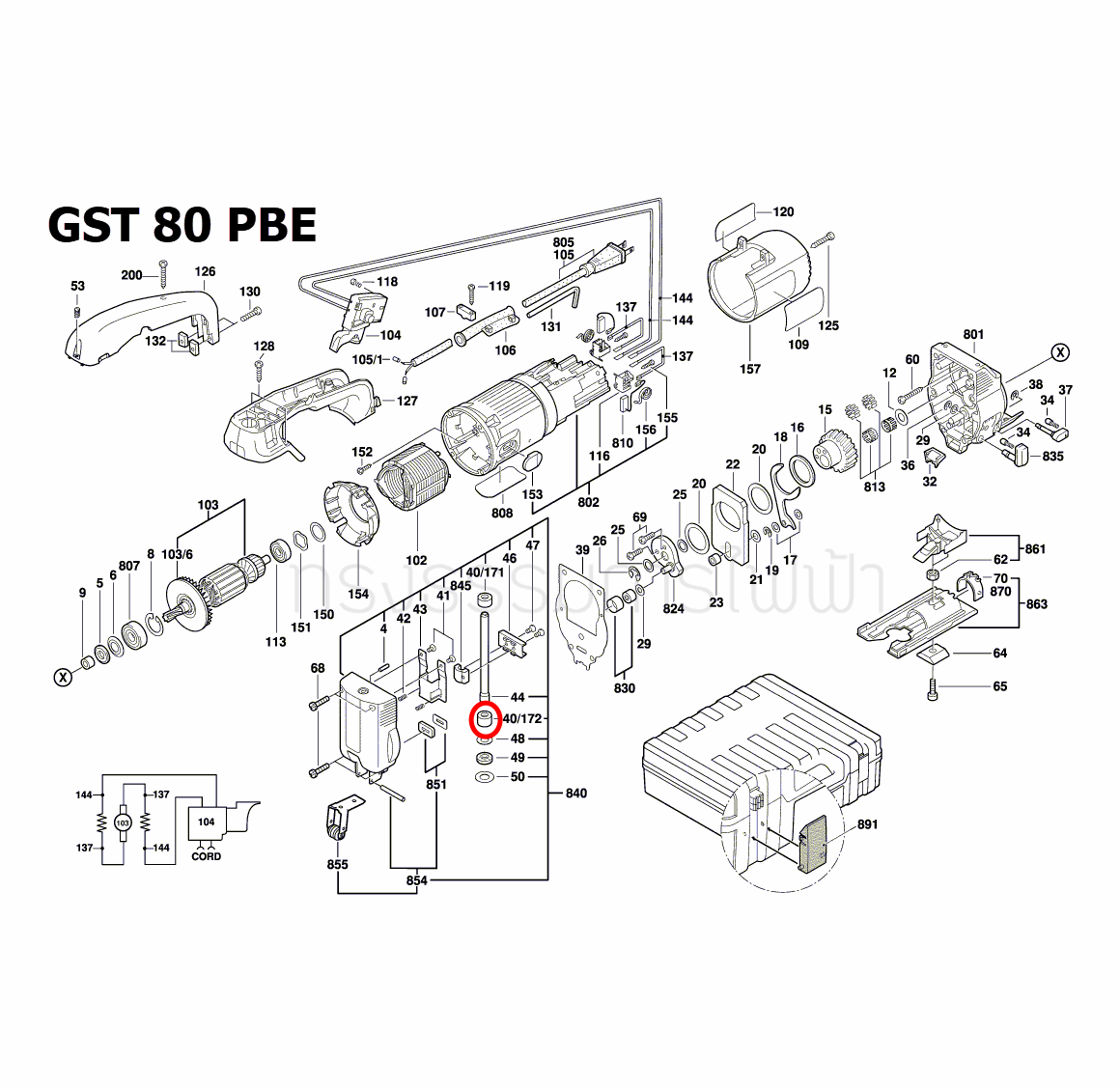 GST 80 PBE [#40/172] บูช เลื่อยจิกซอว์ BOSCH บอส (แท้-สั่ง)
