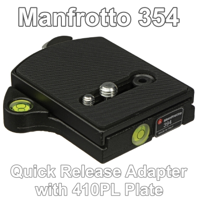 ชุดฐานพร้อมแผ่นฐานติดตั้งกล้องแบบถอดได้ Manfrotto 354 410PL-14 , -38 ใช้ร่วมกับขาตั้งกล้องภาพนิ่ง Quick Release Adapter with 410PL Plate ประกันศูนย์ 5 ปี