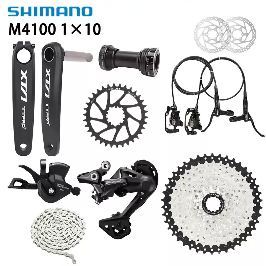 ชุดขับ Shimano Deore M4100 1x10-Speed + เบรกไฮดรอลิก – ระบบเกียร์เรียบง่าย ทนทาน คุ้มค่า!