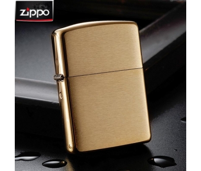 ไฟแช็ค Zippo แท้ สีทองอร่าม " Zippo 168 Armor Case, Brushed Brass Finish Lighter " แท้นำเข้า 100%