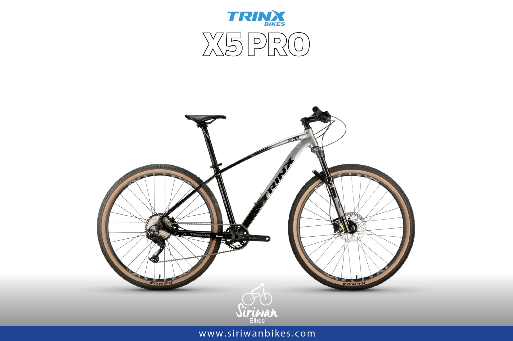 จักรยานเสือภูเขา TRINX X5 Pro วงล้อ 29 นิ้ว เกียร์ SHIMANO DEORE 1*10 สปีด HDC โช๊คลม เฟรมอลู ปี 2023
