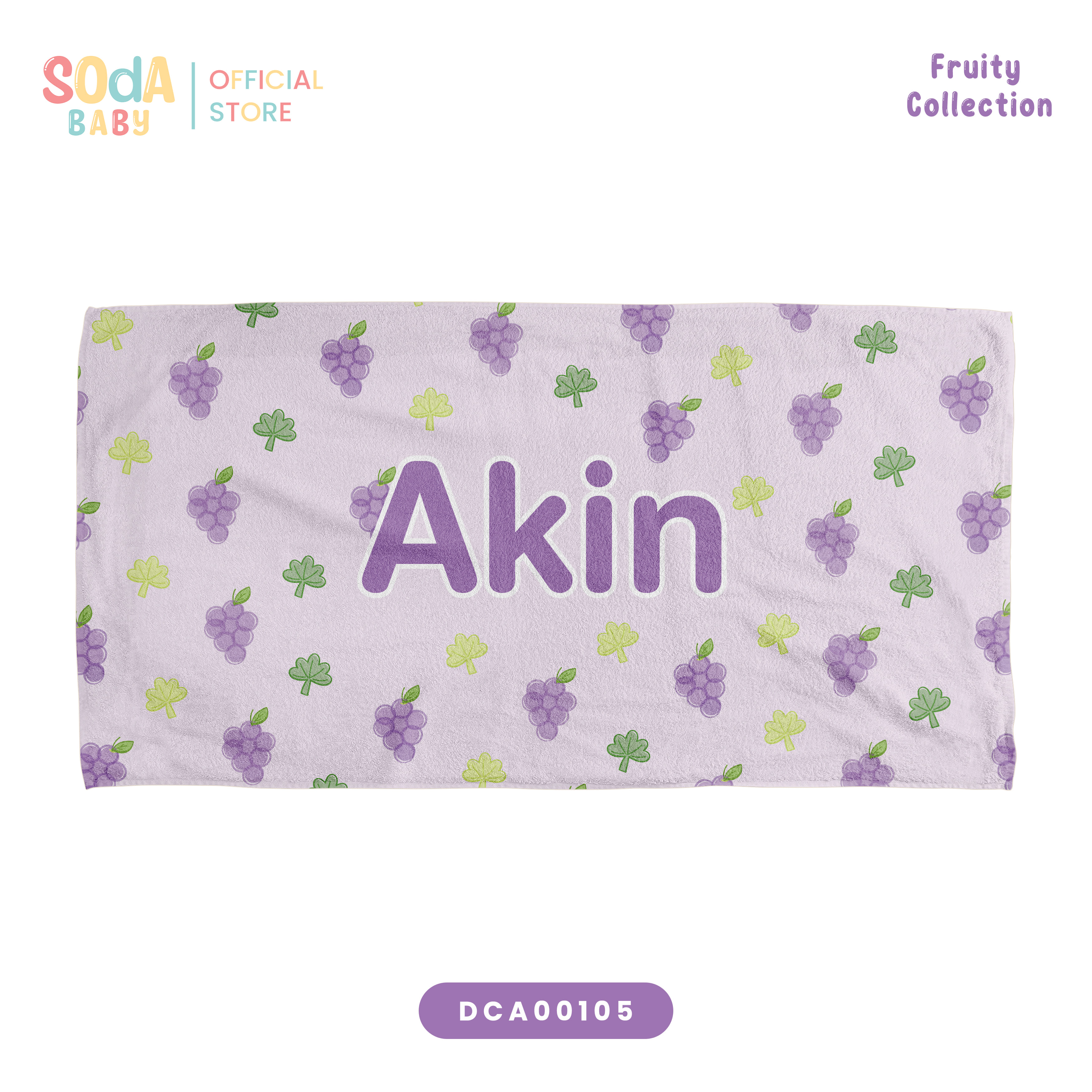 ผ้าเช็ดตัวเด็ก ลาย Grape 🍇 Fruity Collection รหัส DCA00105 #ผ้าห่ม #SOdAbaby