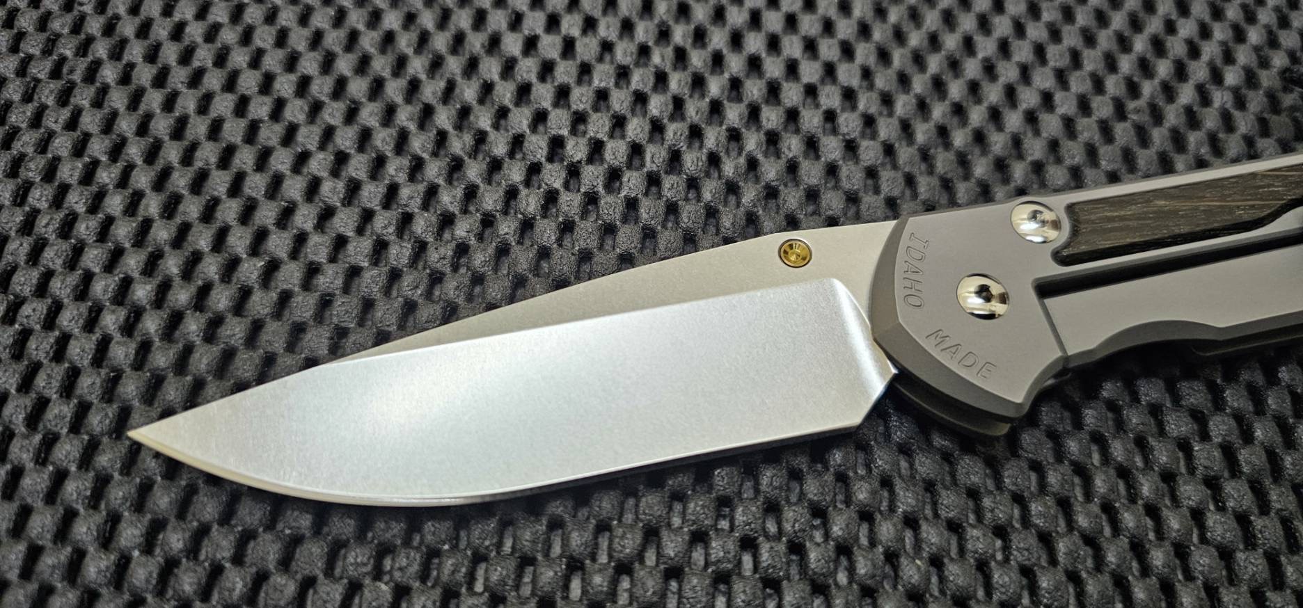 CHRIS REEVE KNIVES LARGE SEBENZA 31 BOG OAK INLAY/TITANIUM MAGNACUT DROP POINT LH (มือซ้าย)