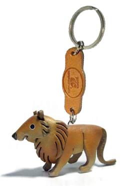 พร้อมส่ง พวงกุญแจหนังแท้ Handmade รูปสิงโต