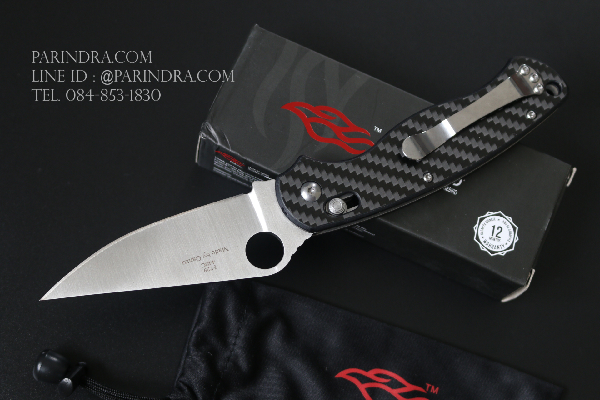 มีดพับ Ganzo รุ่น F729-CF ด้ามสีดำ ของแท้ 100%