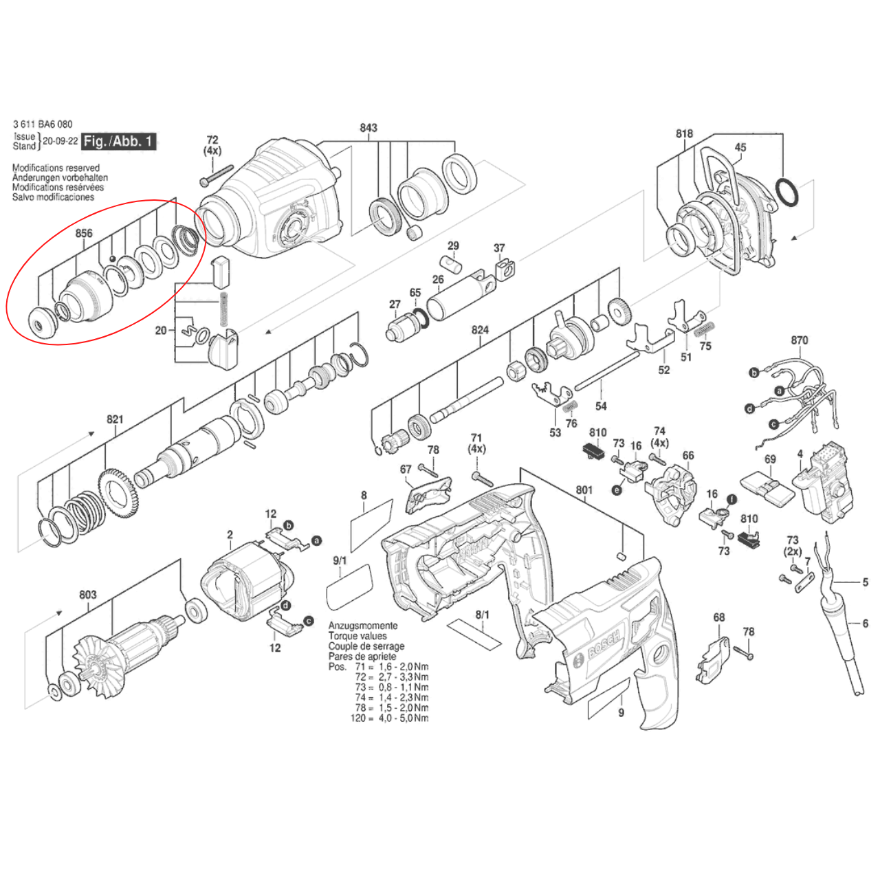 หัวยางกันฝุ่น สว่านโรตารี่ BOSCH GBH220 [#856] P/N.16170006D3 (แท้) ## (*)