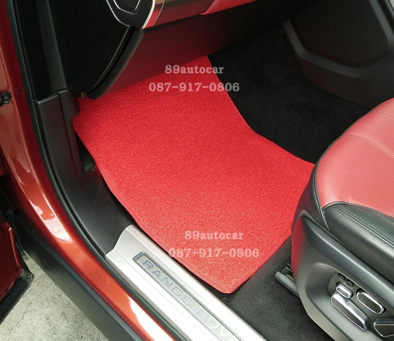 ผ้ายางปูพื้นรถยนต์เข้ารูป Land Rover Rang Rover Sport ไวนิลสีแดงขอบแดง