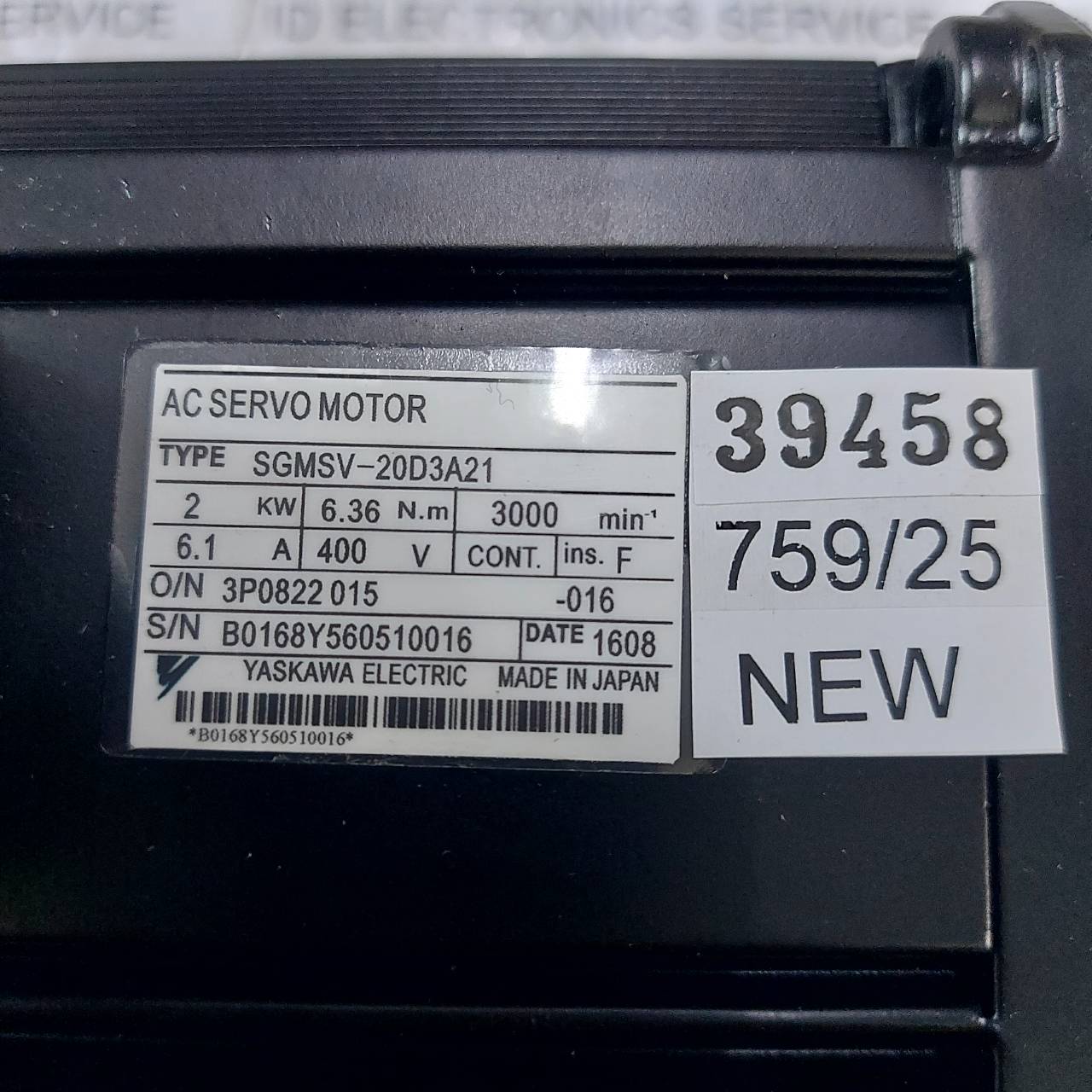 SGMSV-20D3A21 SERVO MOTOR " YASKAWA "