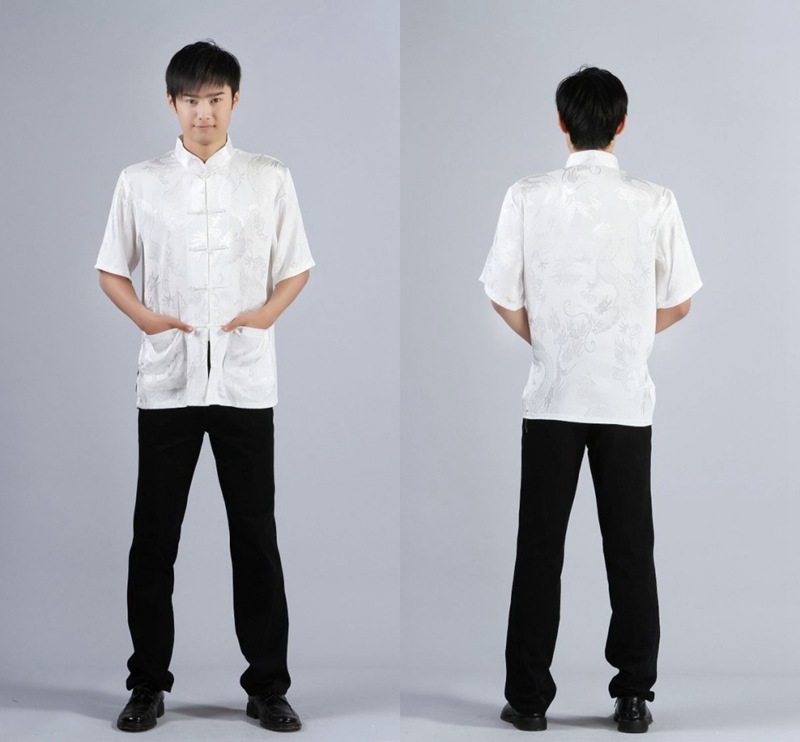 Pre-order ชุดจีน เสื้อจีนชาย แขนสั้น สีขาว