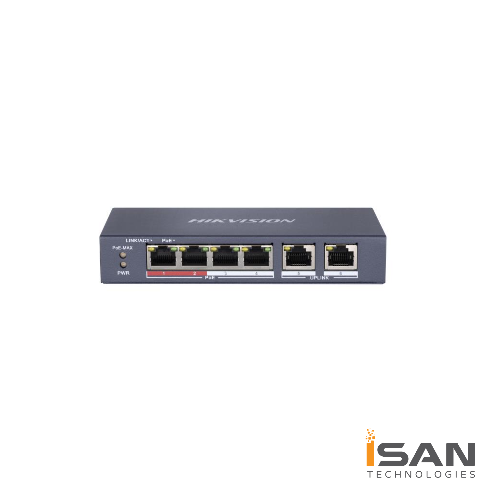 DS-3E0106P-E/M Hikvision PoE Switch 4Ports