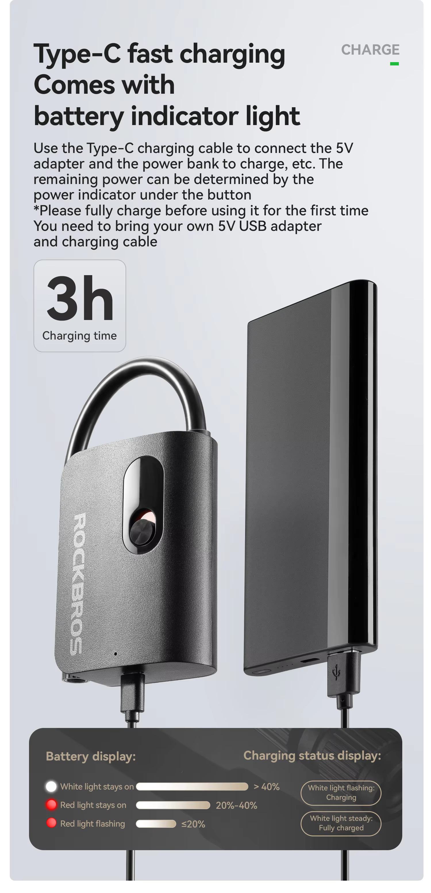 ปั๊มลมไฟฟ้า ROCKBROS Mini Pump แบบพกพา ชาร์จ USB-C ความดันสูง 150 PSI พร้อมหน้าจอดิจิทัล – สำหรับจักรยาน รถยนต์ ลูกบอล