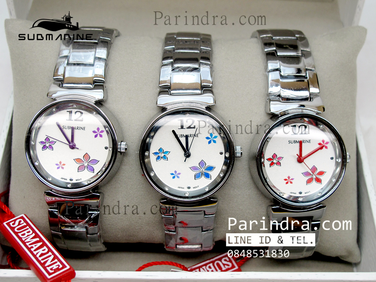 นาฬิกา U.S. submarine รุ่น J069L หน้าปัดดอกไม้น้ำเงิน