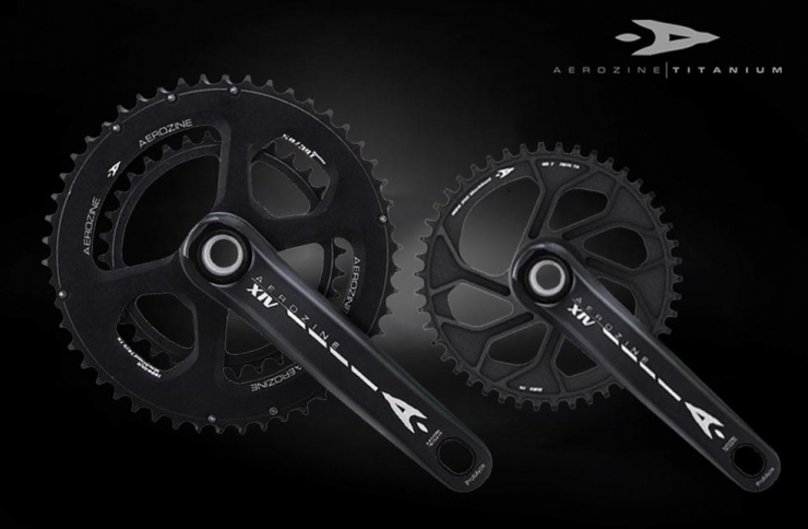 จานหน้าเสือหมอบ Aerozine รุ่น X14-XIV-A2D Road Racing Crankset black, 50-34T
